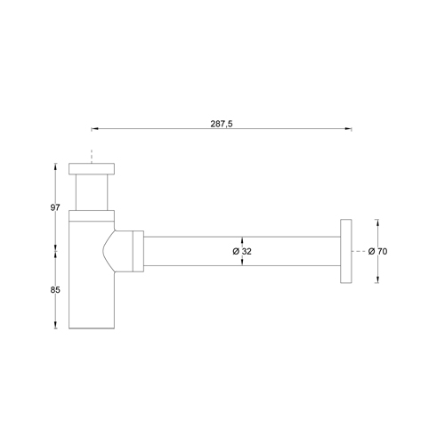 Brass basin bottle trap AFRODITE 1 1/4