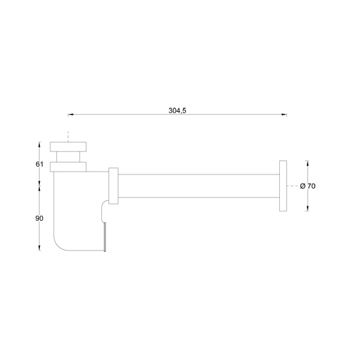 Brass basin bottle trap ERA 1 1/4