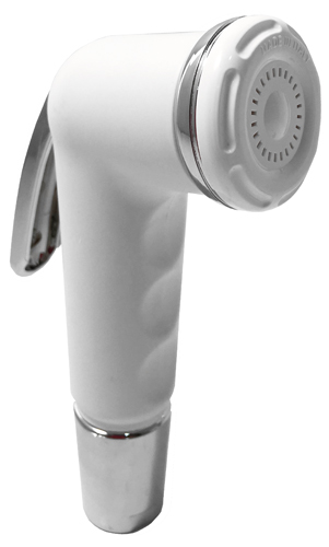 Doccia bidet polipropilene bianco serie MOON pulsante cromo