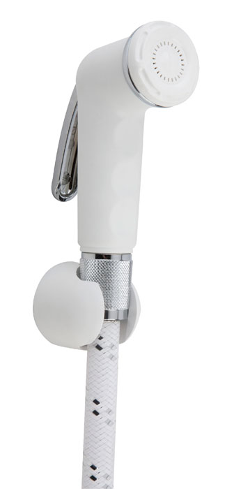 Set doccia bidet polipropilene bianco serie MOON pulsante cromo