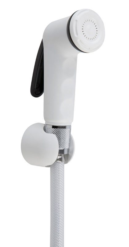 Set doccia bidet polipropilene bianco serie MOON pulsante grigio