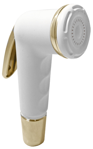 Doccia bidet polipropilene bianco serie MOON pulsante oro