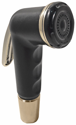 Doccia bidet polipropilene nero serie MOON pulsante oro