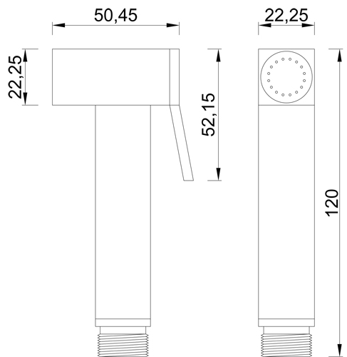 Kit brass chrome plated shattaf SQUARE collection