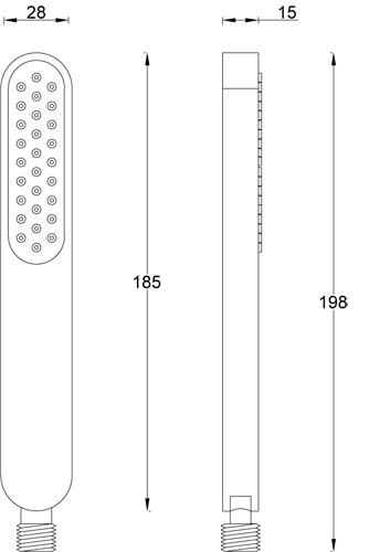 ABS hand shower 1 jet ALPE series