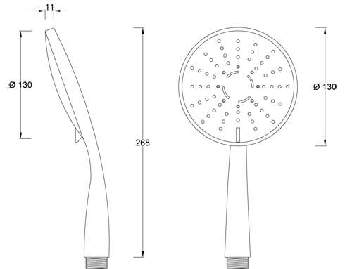 ABS hand shower 3 jets AeroTek ASPIRAT  series
