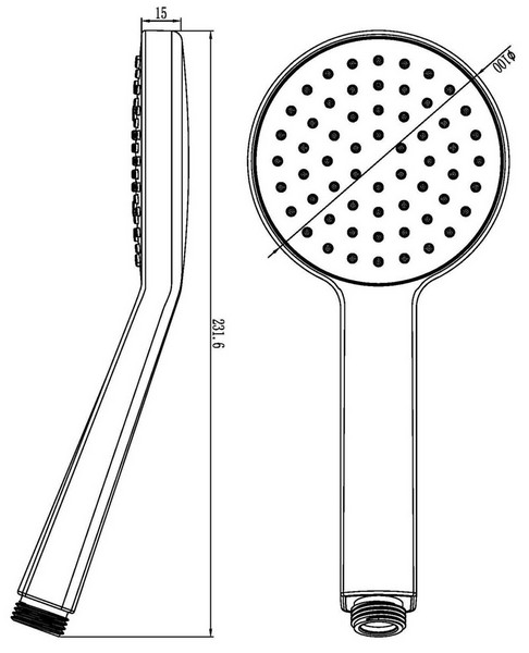 ABS hand shower AeroTek FLAT series