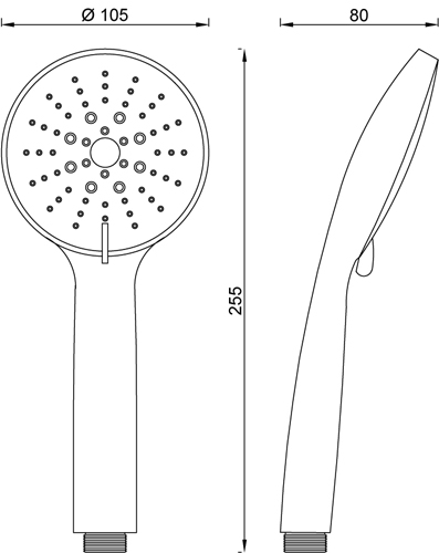ABS hand shower 5 jets GIOIA series