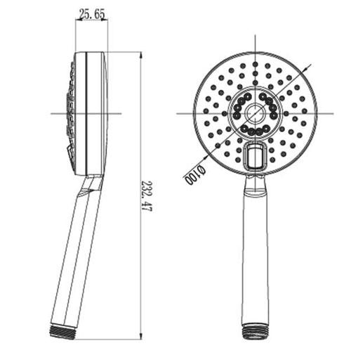 ABS hand shower 2 jets AeroTek GENYUS  TOUCH