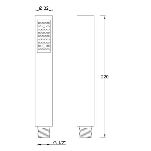 ABS hand shower 1 jet LINEA series
