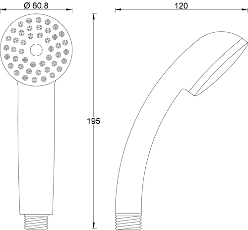Eco ABS hand shower 1 jet LOTUS series