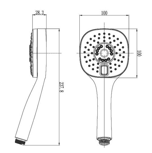 ABS hand shower 2 jets AeroTek MYSTIC TOUCH
