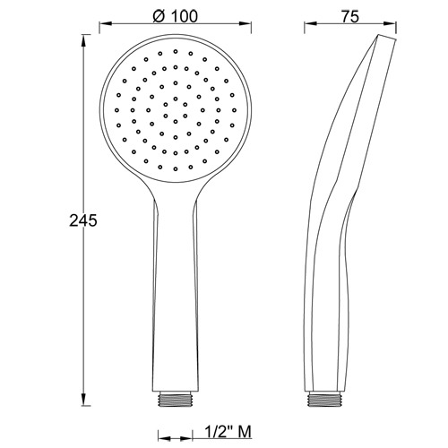 ABS hand shower 1 jet NINFEA