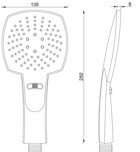 ABS hand shower 2 jets OUTLINE series