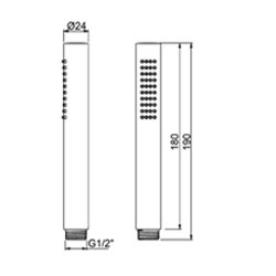 Doccia ottone 1 getto serie ROUND