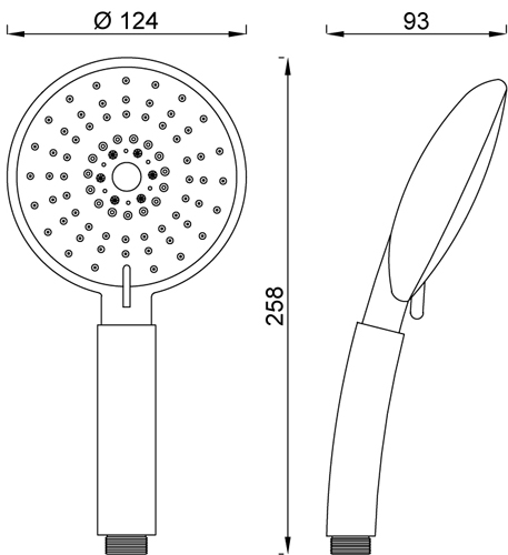 ABS hand shower 5 jets SHADOW series