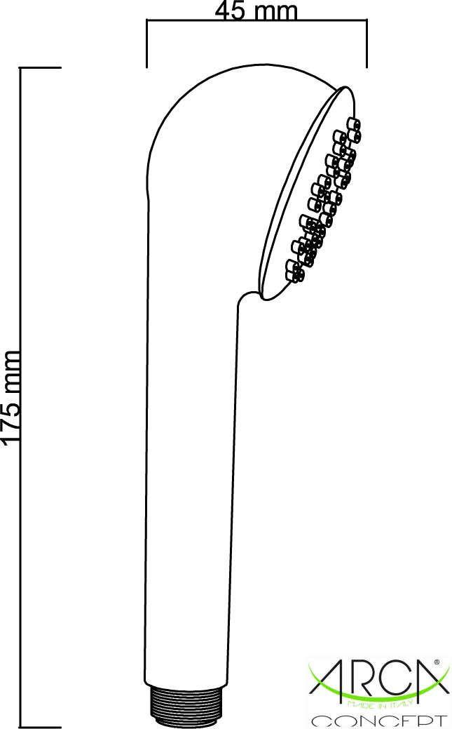 ABS hand shower 1jet SPACE series