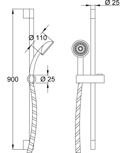 Stainless steel complete sliding rail CLASSIC_MYDEA series