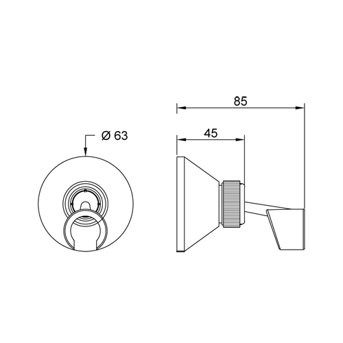 Supporto doccia orientabile ottone serie CONIC