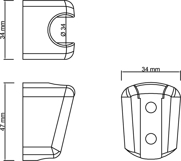 Supporto doccia fisso ABS serie GO