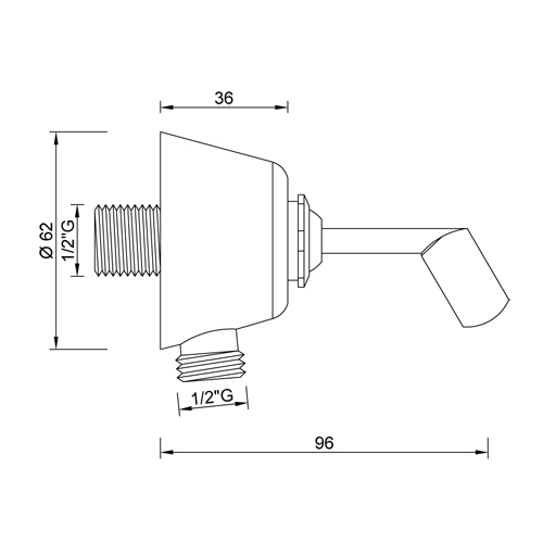 Supporto doccia incasso ottone serie HEAVY