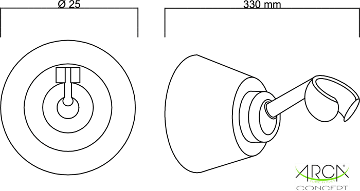 Supporto doccia orientabile ottone serie HEAVY