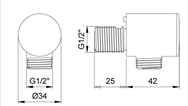 Presa acqua ottone serie LINEA