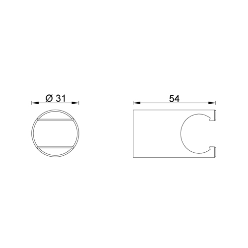 Supporto doccia fisso ottone serie ROUND