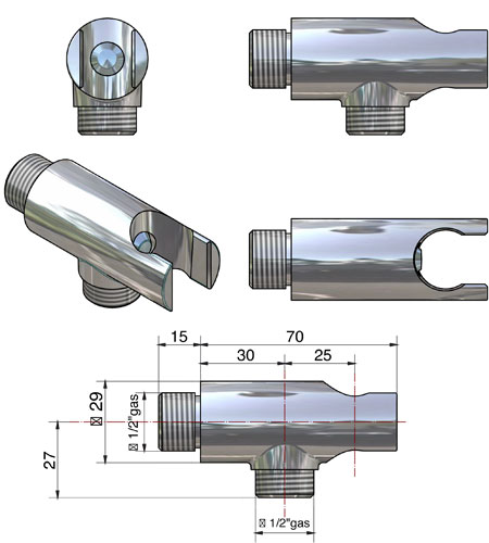 Brass water supply SMART series