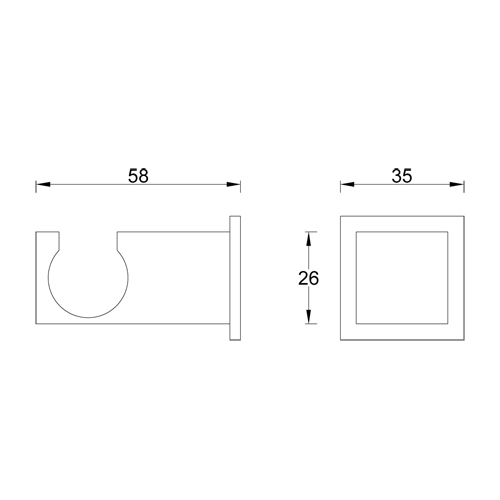 Supporto doccia fisso ottone serie SQUARE
