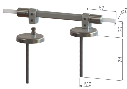 Cerniera regolabile bar in ottone nichelato mat H10