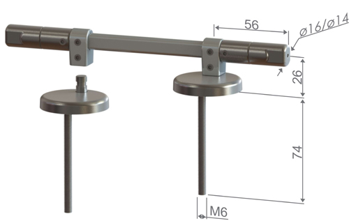 Cerniera regolabile bar system sensoft in ottone nichelato mat H12