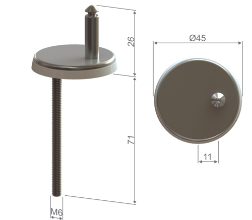Cerniera regolabile Clipp-Off in acciaio inox H34