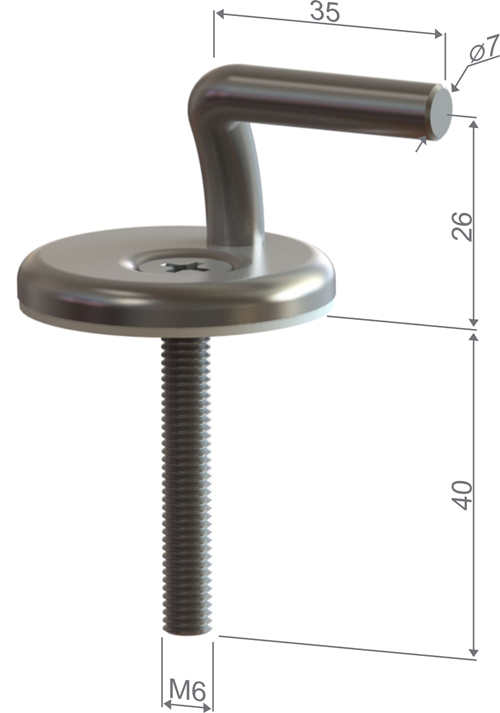 Cerniera top fixing in acciaio inox H37