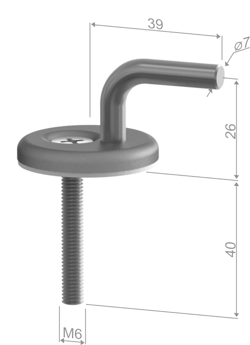 Cerniera top fixing in acciaio inox modello H38