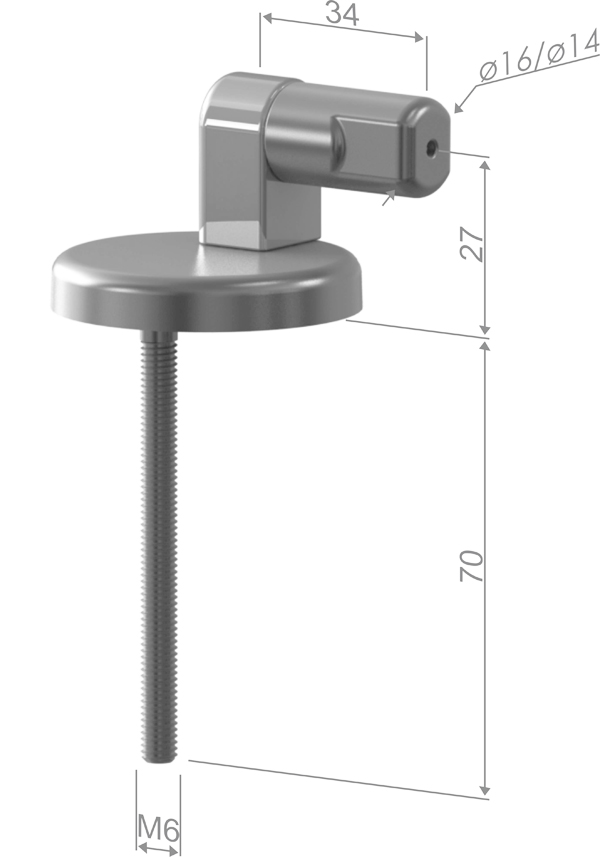 Cerniera sensoft system in ottone nichelato mat modello H50