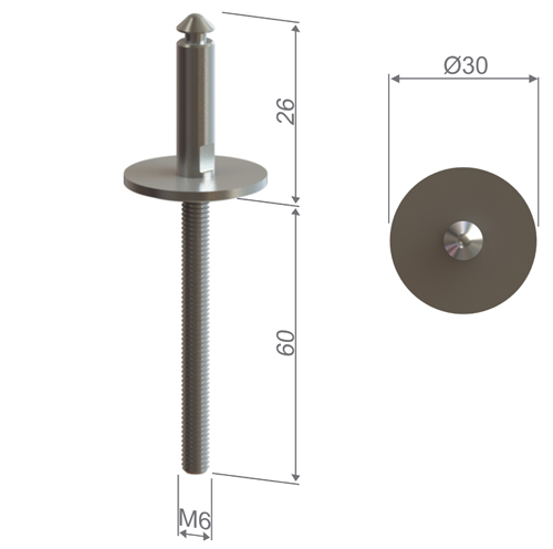 Cerniera regolabile Clipp-Off in acciaio inox H66