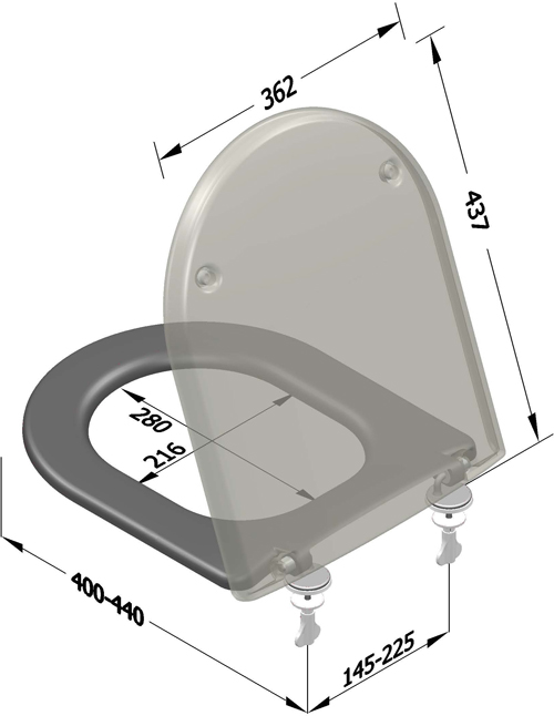 Sedile wc universale duroplast serie MANCHESTER