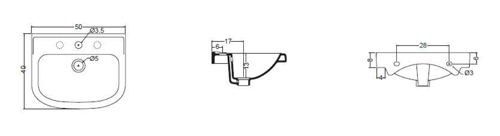 Lavabo sospeso ceramica serie SLEEPY