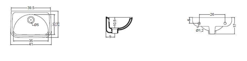 Lavabo sospeso ceramica serie SLEEPY
