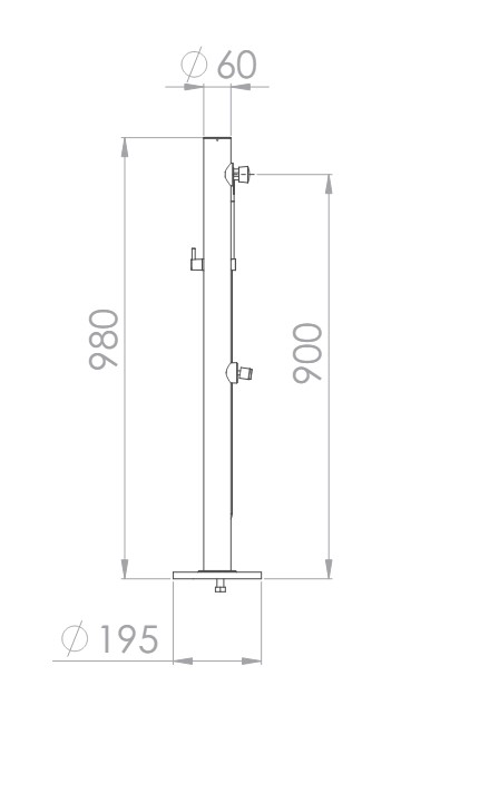 Stainless steel foot washer column