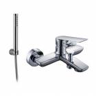 Brass wall mounted bath mixer with shower kit CORA series 