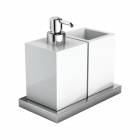 Stainless steel free standing soap dispenser and tumbler holder XONI series